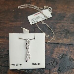 Kohl's Elegant Sterling Silver Necklace with 1/10 Cttw Diamonds